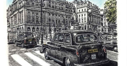 This unbelievably talented artist recreates detailed architectural drawings from memory