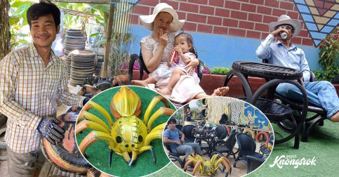 ​គួរឱ្យសរសើរ រួមគ្នាកាត់បន្ថយសំរាម! កូនខ្មែរម្នាក់ មាន​គំនិត​កែច្នៃសម្បកកង់ឡានចាស់ៗ ទៅជាវត្ថុដ៏ទាក់ទាញដើម្បីប្រើប្រាស់ឡើងវិញ