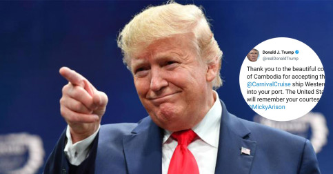 លោកប្រធានាធិបតី Donald Trump បង្ហោះសារមួយអគុណដល់កម្ពុជា