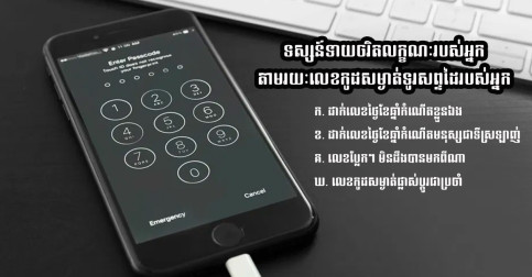 លេខកូដសម្ងាត់ទូរសព្ទដៃដែលអ្នកដាក់ នឹងបង្ហាញពីបុគ្គលិកលក្ខណៈ និងអត្តចរិតពិតរបស់អ្នក