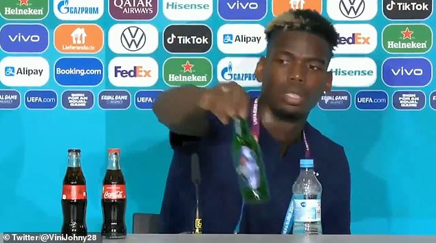 Euro 2020 Paul Pogba Removes Heineken Beer Bottle At Press