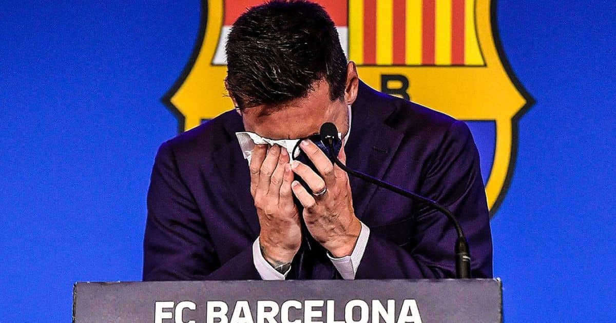 Lionel Messi Crying Barcelona Farewell Press Conference 1