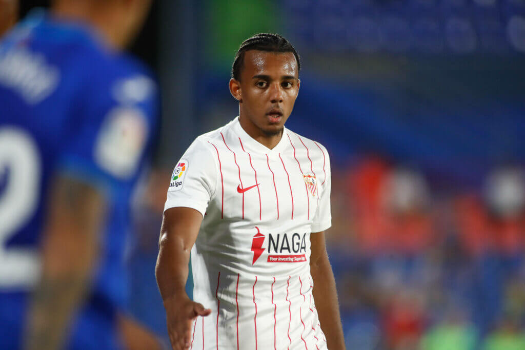 August 23, 2021, GETAFE, MADRID, SPAIN: Jules Kounde Of Sevilla Gestures During Spanish League, La Liga Santander, Footb