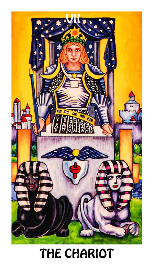 Chariot Tarot Card Major Arcana Rider Waite Smith Deck White Background Chariot Tarot Card Major Arcana Rider Waite 225960430