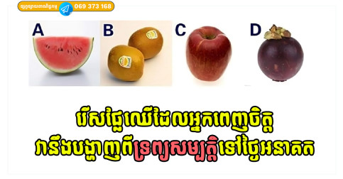 ល្បែងទស្សទាយន៍ទ្រព្យសម្បត្តិនៅថ្ងៃអនាគត តាមរយៈការរើសផ្លែឈើ