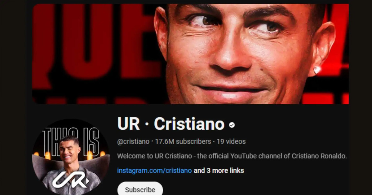 Cristiano Ronaldo បំបែក​កំណត់​ត្រា​ជាច្រើន​ក្នុង​ថ្ងៃ​តែ​មួយ​នៃ​ការ​បង្កើត​ឆាណែល YouTube