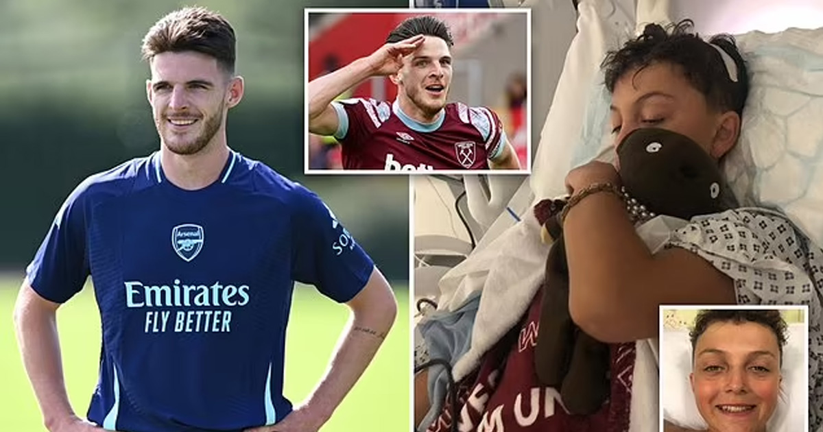 Declan Rice បរិច្ចាគប្រាក់ដ៏ច្រើនជួយកីឡាករយុវជនថ្នាលរបស់ West Ham ម្នាក់មានជំងឺមហារីកខួរក្បាលដ៏កម្រ