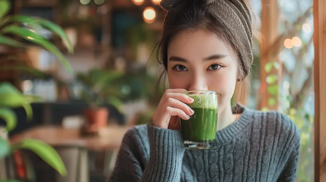 Ashishagarwalv_a_girl_sipping_matcha_and_is_liking_the_taste_4f2b781d 3974 4145 8061 1bbabef8360a