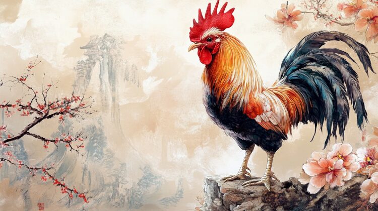 Chinese Zodiac Ai Generated Image Rooster Watercolor 750x420