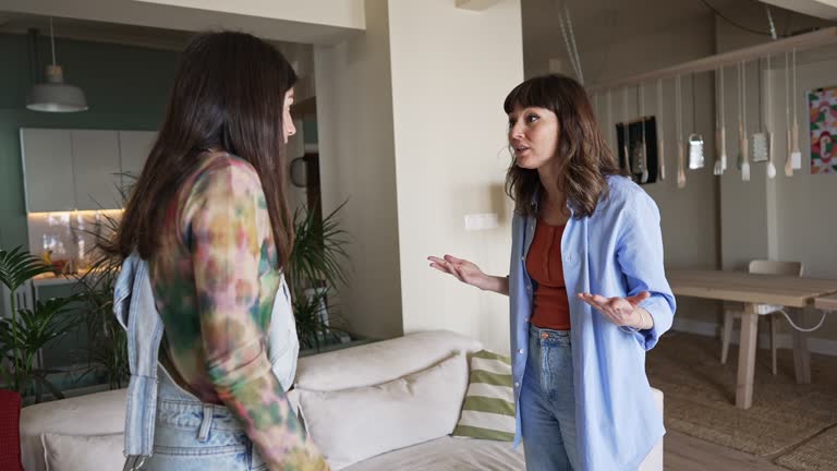 Mother And Daughter Having A Fight At Home