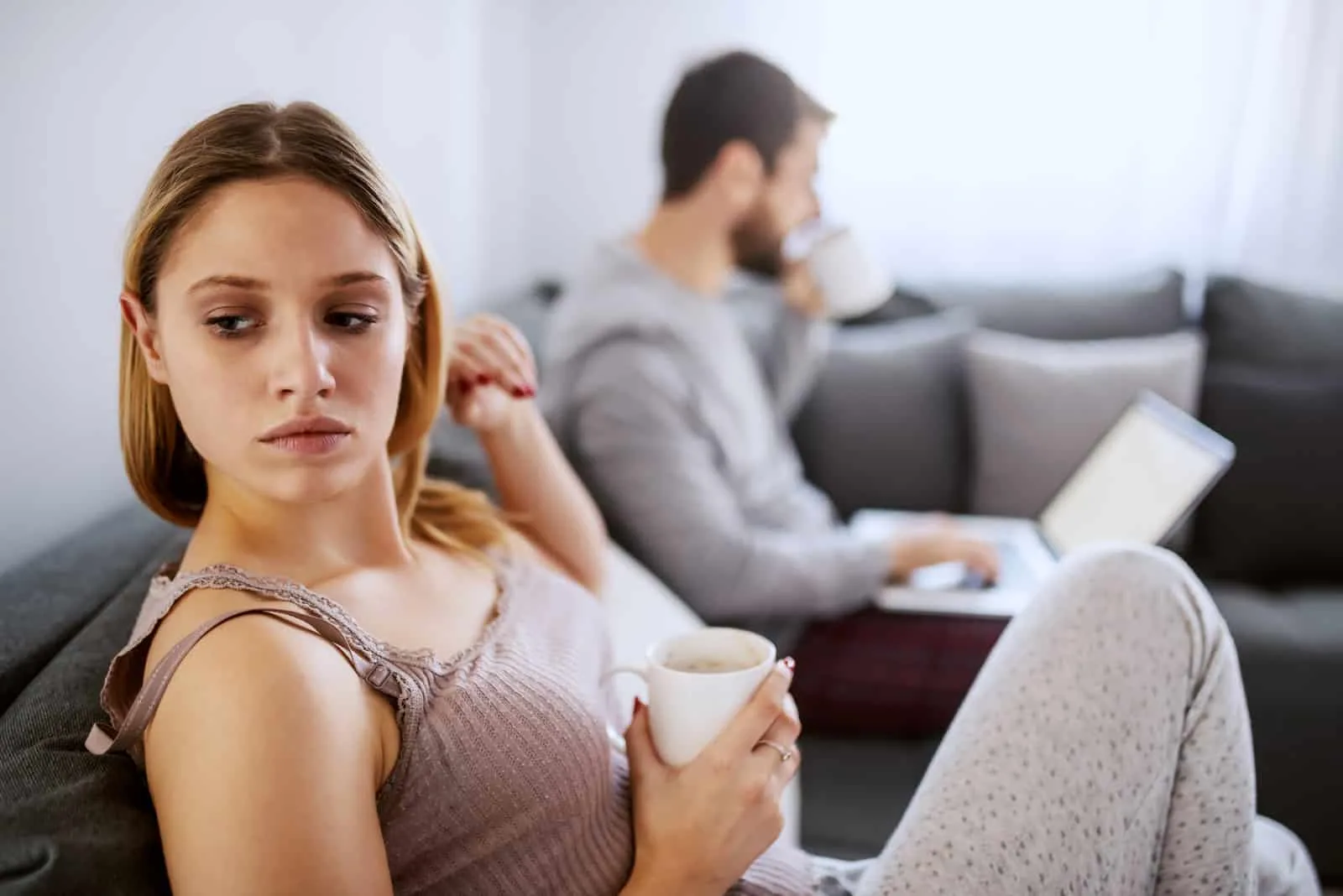 Woman Being Ignored By Her Partner