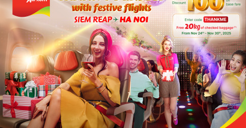Vietjet ផ្តល់ជូនប្រូម៉ូសិនបញ្ចុះតម្លៃសំបុត្រដ៏ធំបំផុតពេញមួយសប្តាហ៍  ដើម្បីផ្តល់ឱកាសឱ្យអ្នកធ្វើដំណើរពីប្រទេសកម្ពុជា “អរគុណខ្លួនឯង”