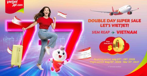 Vietjet លក់សំបុត្របញ្ចុះតម្លៃថ្ងៃទី៧ខែ៧ ដែលមានតម្លៃចាប់ពី 0 និង 20% លើតម្លៃសំបុត្រថ្នាក់ពិសេស