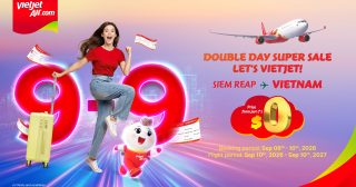 Vietjet លក់សំបុត្របញ្ចុះតម្លៃថ្ងៃទី៩ ខែ៩៖ ធ្វើដំណើរពីសៀមរាបទៅកាន់ហាណូយ តម្លៃសំបុត្រចាប់ពីត្រឹមតែ 0 ដុល្លារអាមេរិកប៉ុណ្ណោះ