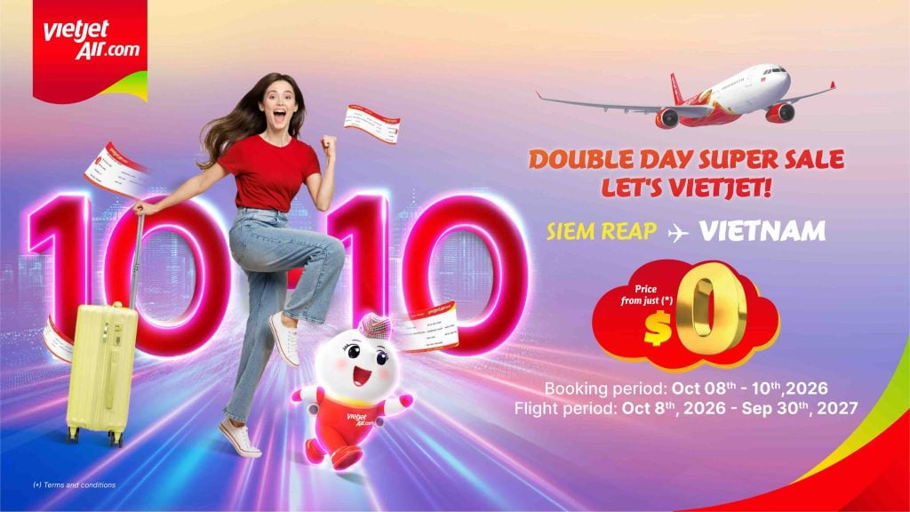 Vietjet ផ្តល់ជូនសំបុត្រតម្លៃសូន្យ 0 ដុល្លារអាមេរិកឡើងទៅ ស្របពេលដាក់ឱ្យដំណើរការជើងហោះហើរអន្តរជាតិថ្មីៗ