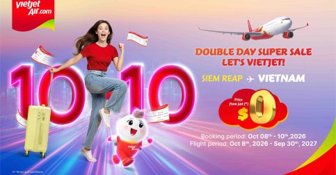 Vietjet ផ្តល់ជូនសំបុត្រតម្លៃសូន្យ 0 ដុល្លារអាមេរិកឡើងទៅ ស្របពេលដាក់ឱ្យដំណើរការជើងហោះហើរអន្តរជាតិថ្មីៗ