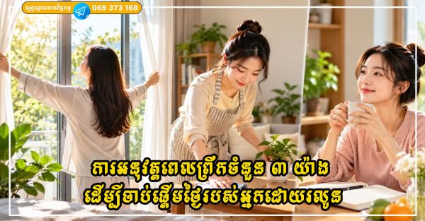 ការអនុវត្តពេលព្រឹកចំនួន ៣ យ៉ាង ដើម្បីចាប់ផ្តើមថ្ងៃរបស់អ្នកដោយរលូន និងងាយស្រួលទាក់ទាញសំណាងល្អ